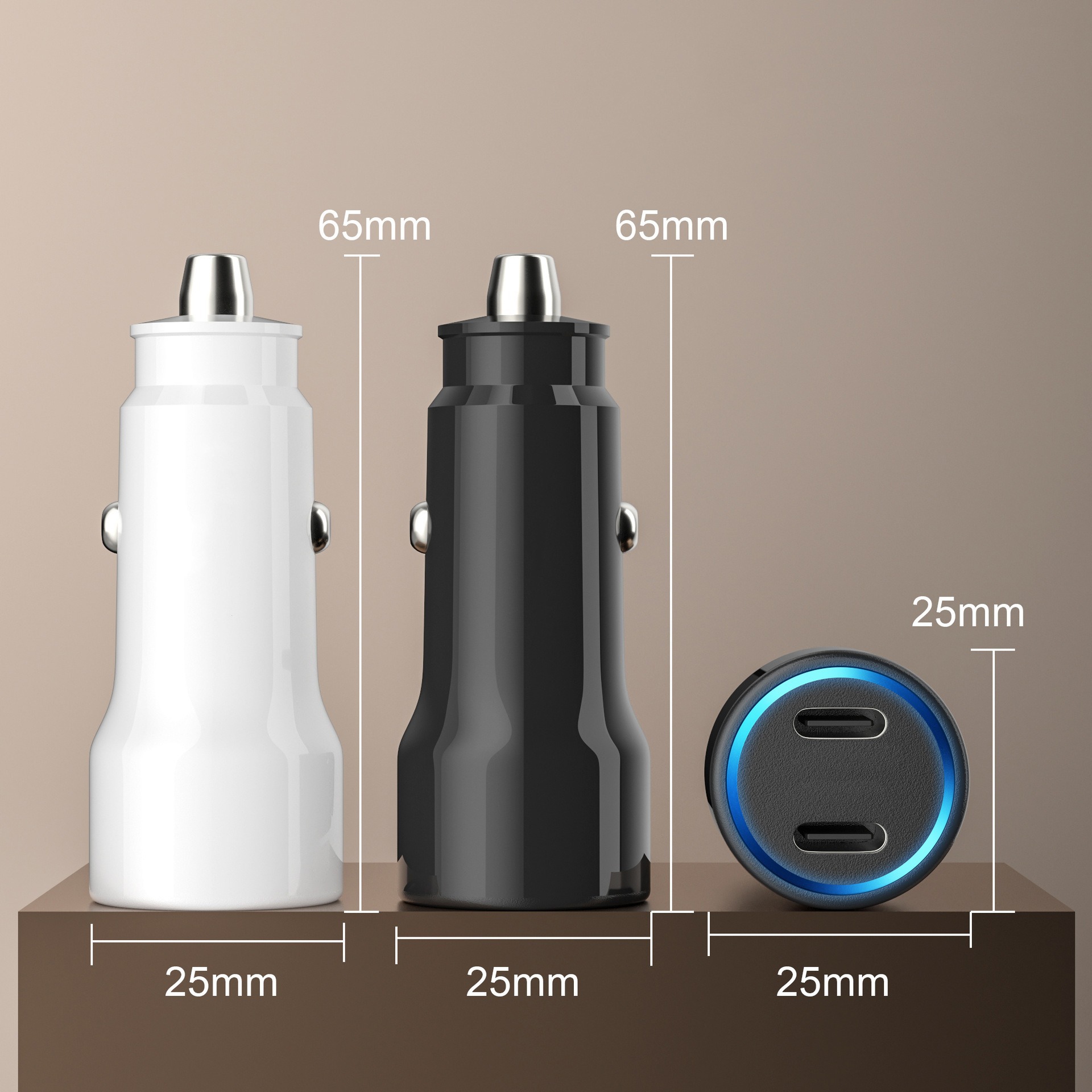 PD60W Car Charger N19 Car Fast Charger Dual C Port Car Charger Phone Charger