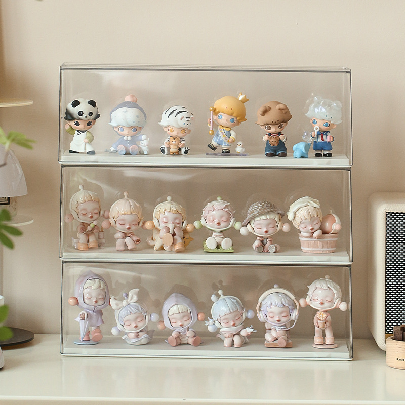 Blind Box Display Case Doll Figure Acrylic Display Stand Storage Cute Particle Dust-Proof Cabinet Hand Figure Storage Box