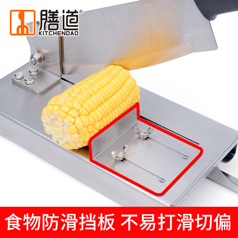 Shandao 10-inch Large Corn Guillotine, Commercial Corn Sugarcane Melon Guillotine, Thickened Stainless Steel Guillotine
