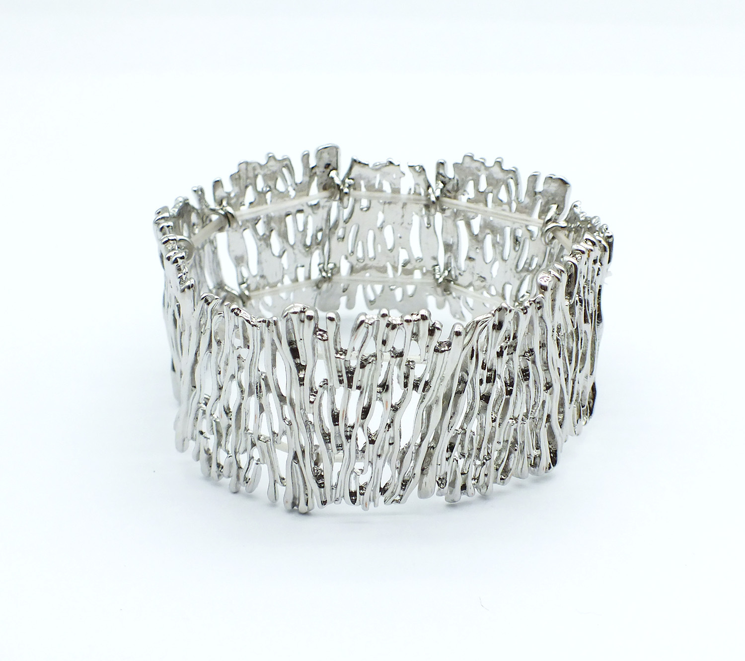 B14 Accessories Mixed Batch Silver Plated Rhinestone Geometric Elastic Bracelet