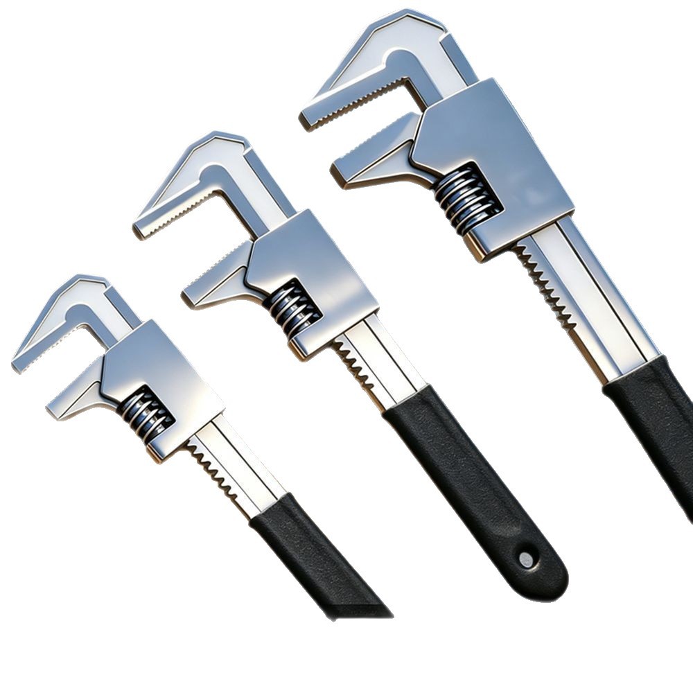 Multifunctional Large Opening F-Type Wrench with Teeth Adjustable Activity Right Angle Plumbing Maintenance Tool Thin Pipe Wrench