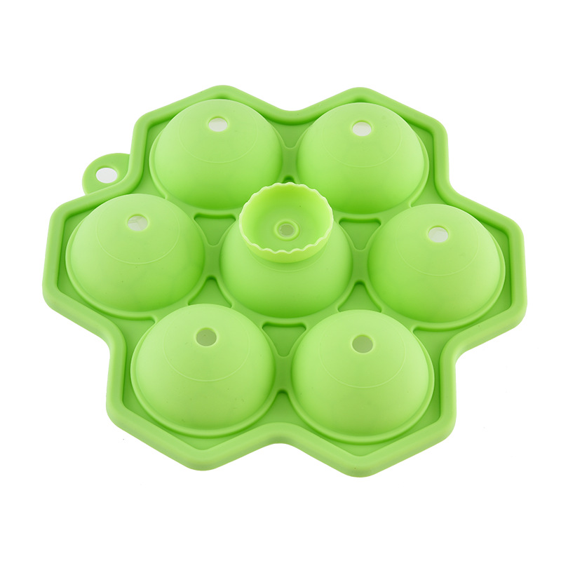 Round 7-hole silicone ice cube mold ice ball whiskey ice ball mold refrigerator ice cube tray