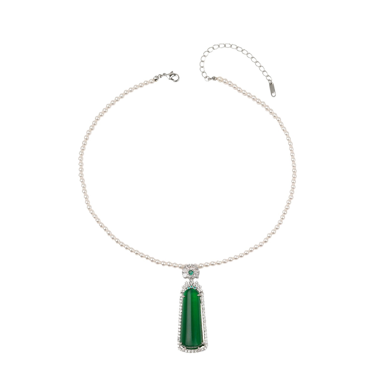 New natural stone floral beaded bracelet bracelet earring ear clip necklace neck chain women's brooch