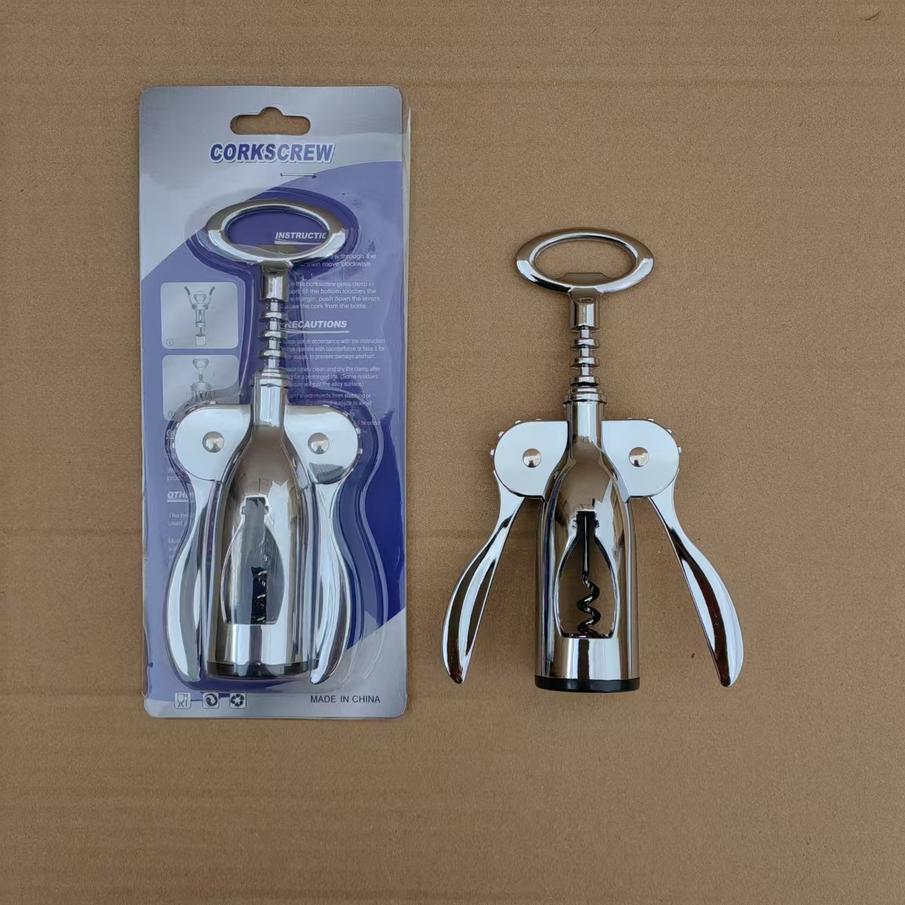 Red Wine Opener Stainless Steel Drill Zinc Alloy Wine European Style Wine Opener Simple Wing Type Butterfly