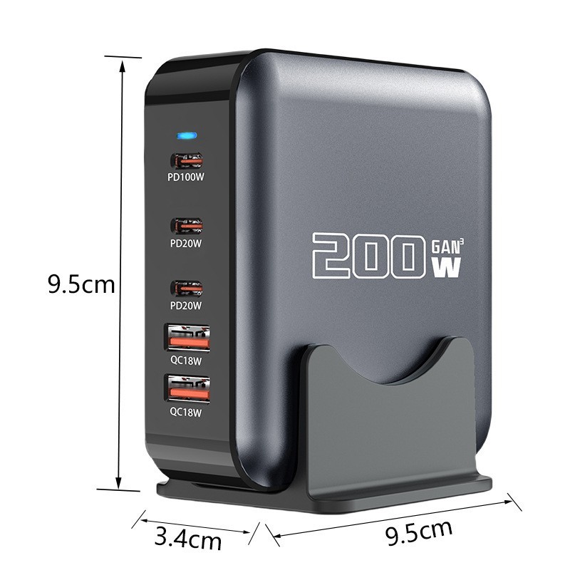 320W GaN charger fast charging for Apple Huawei phone charging hub 200W multi-port charging station
