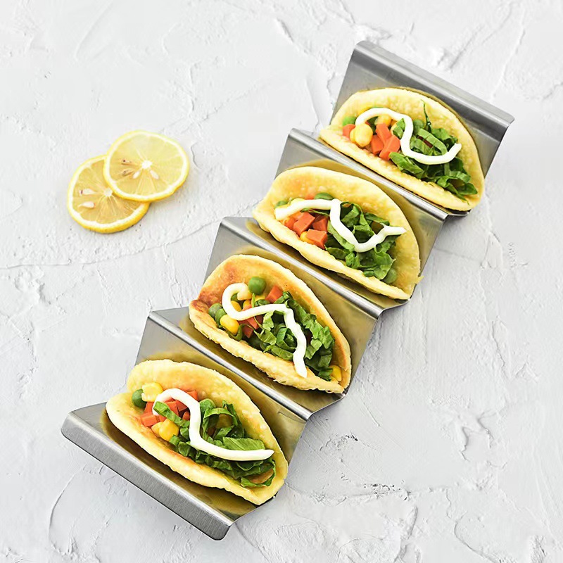 Mexican W-shaped stainless steel thin pancake rack, taco holder, chicken spring roll holder, taco holder
