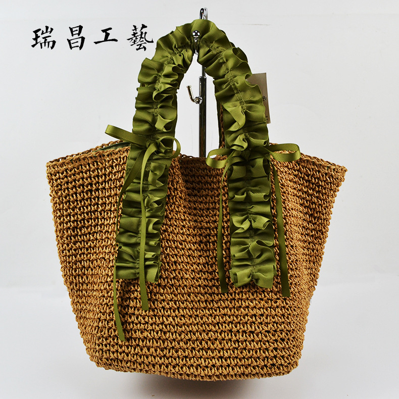 Laizhou paper rope woven bag, simple handmade woven women's bag