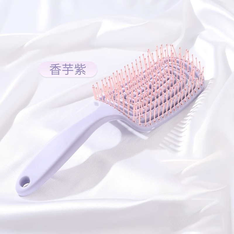 High crown comb for hair fluffing, hollow large curved bone wide tooth comb massage hair cushion comb