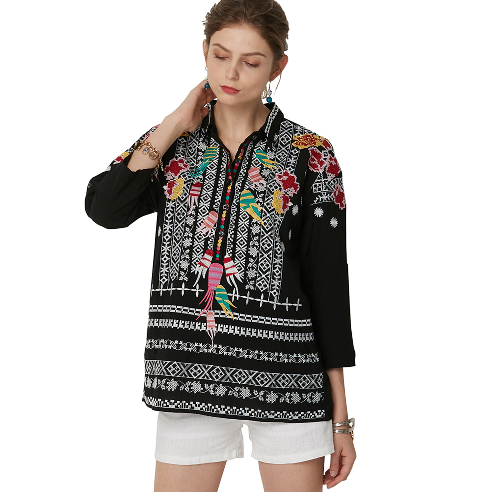 2023 New Shirt Women's Blouse Women's Autumn Winter Independent Station