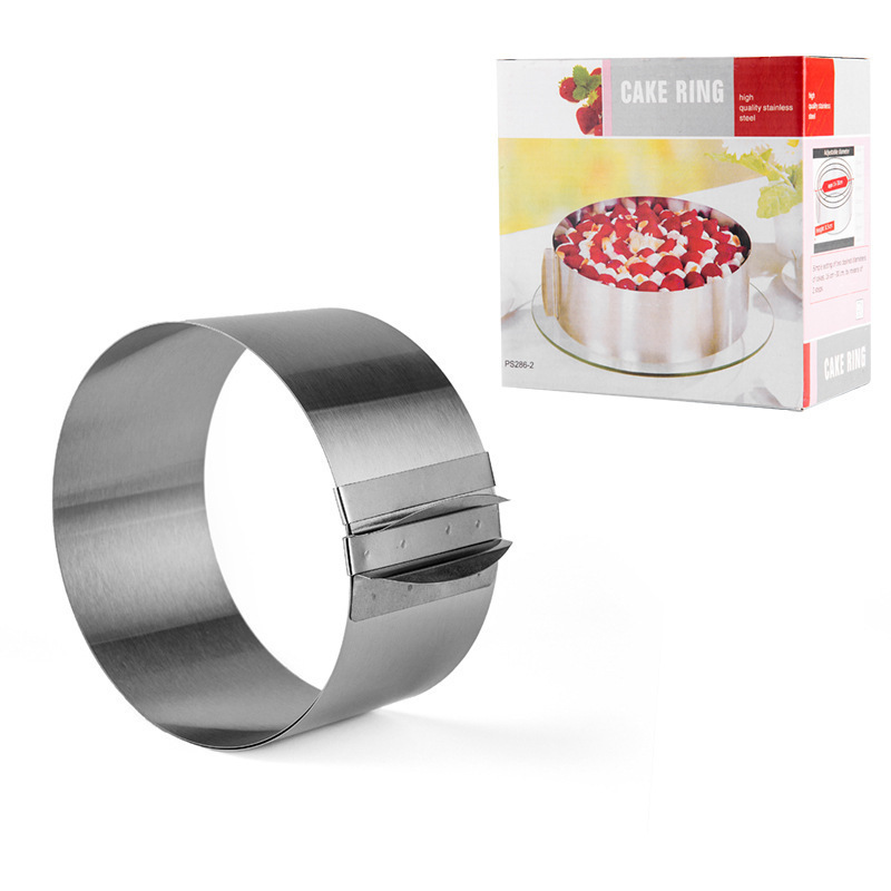 Stainless Steel Cake Mold Adjustable Mousse Ring Telescopic 6-12 Inch Double Scale Round Cake Mold