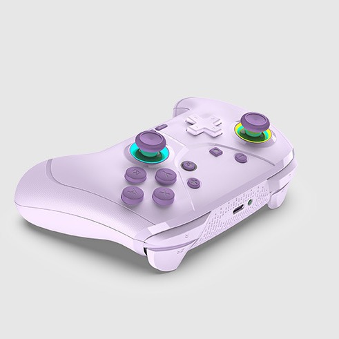 Glow Purple Switch Pro Controller Supports Android iOS PC Forced Motion Control Colorful Back Buttons Macro Recording Game Console