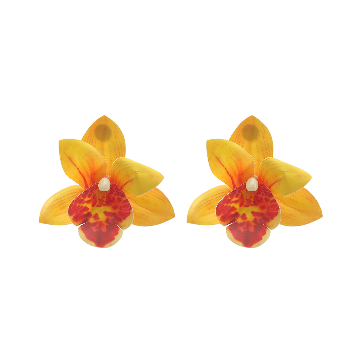 Exaggerated accessories butterfly orchid multi-layer earrings earring large flower summer vacation