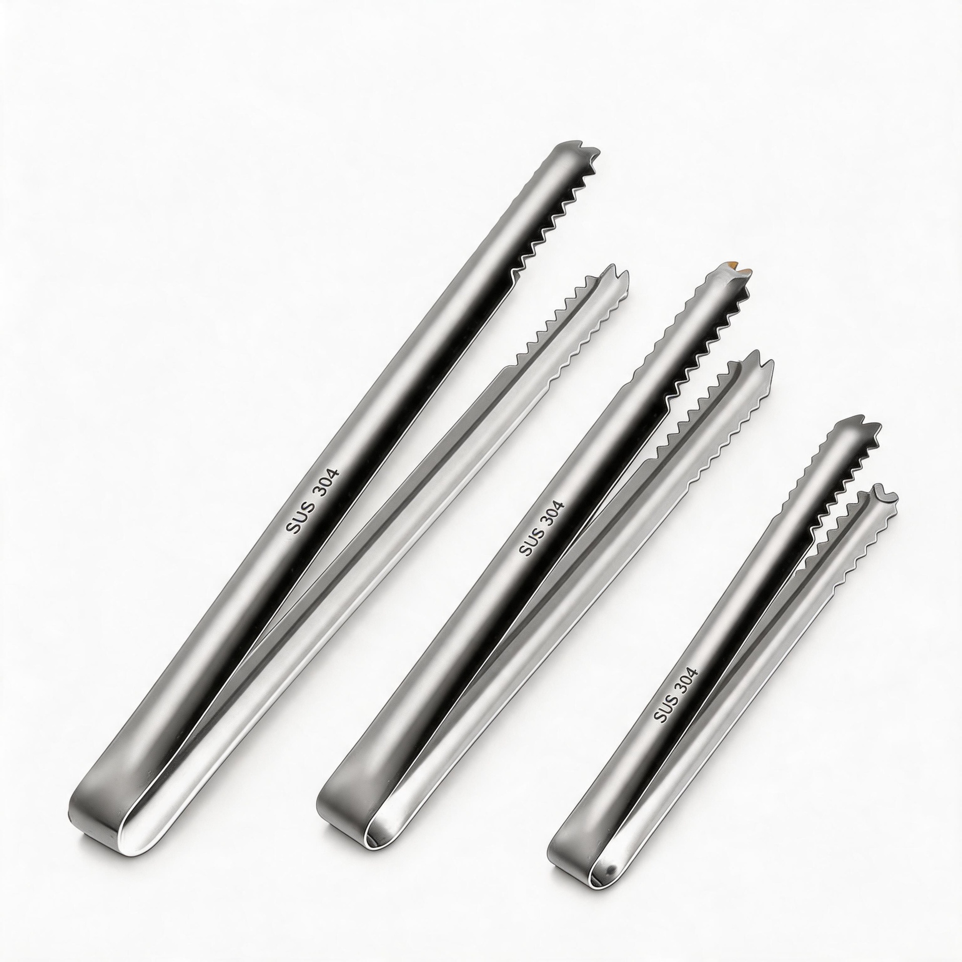 304 stainless steel ice tongs non-slip straight ice cube tongs sugar ice fruit small clip barbecue food clip