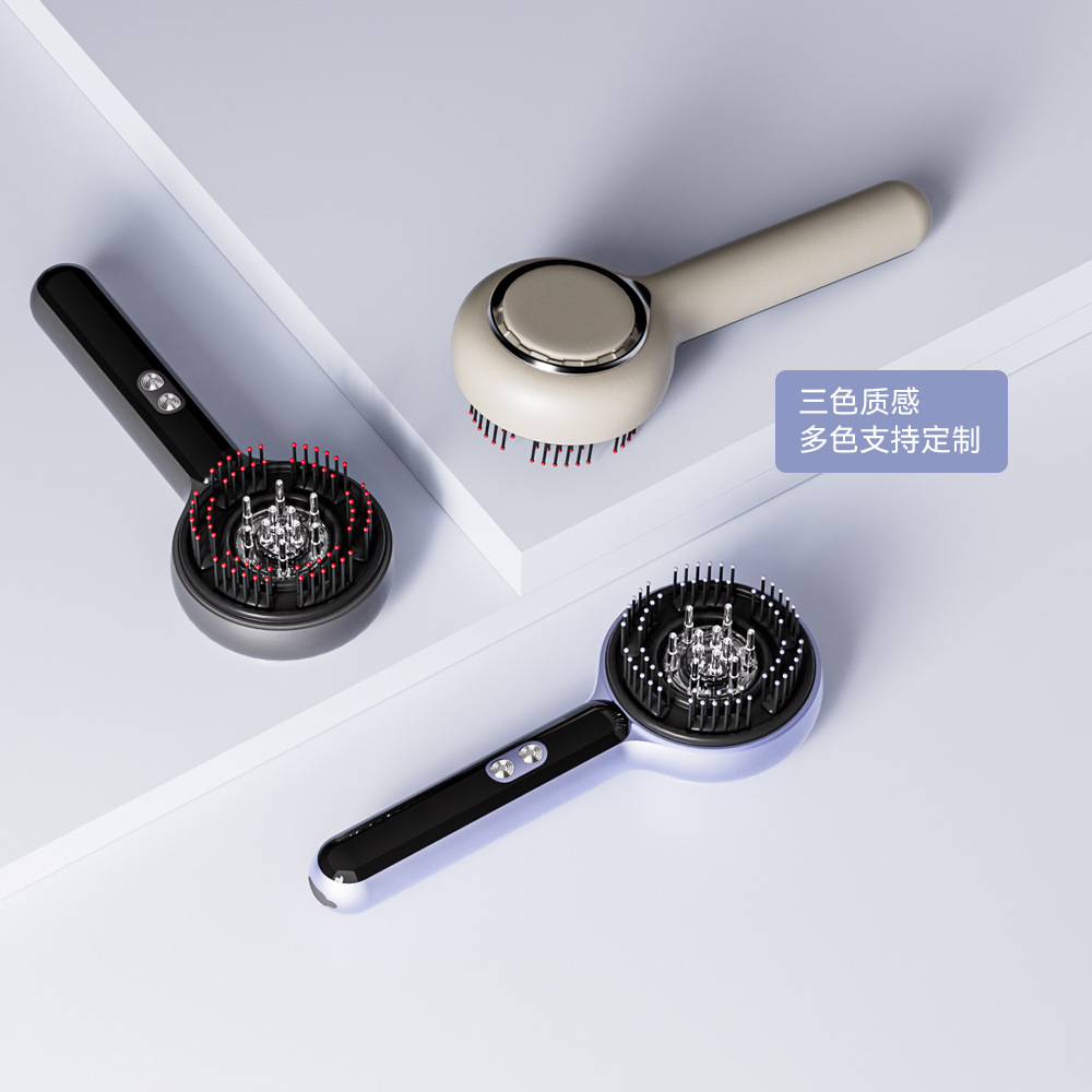 New Scalp Scrubbing, Kneading, and Massaging Comb; Microcurrent, Red Light Pulse, and Electric Comb; Essential Oil Massaging Comb and Infusion Device