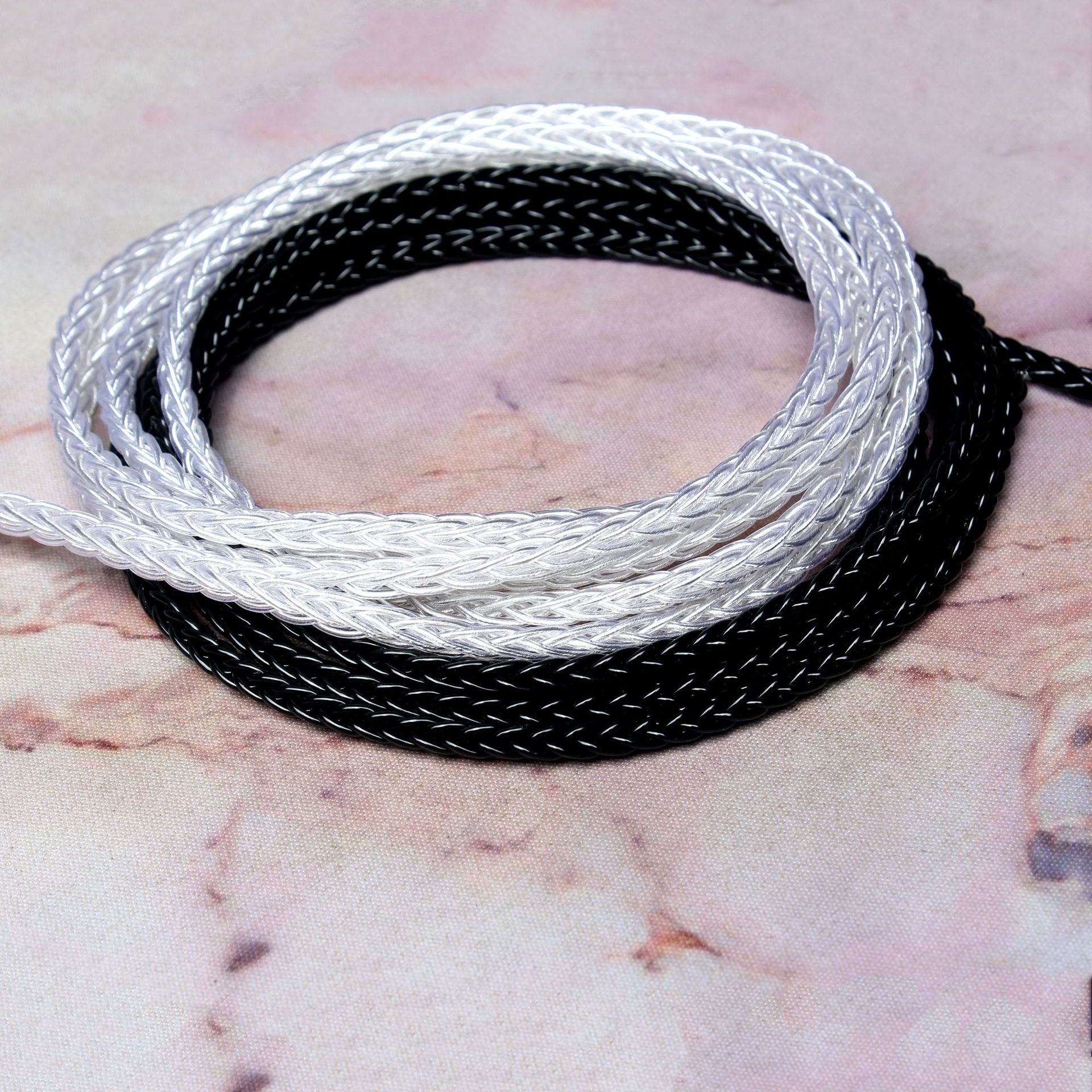 Headphone DIY upgrade audio extension cable HiFi accessory eight-strand silver-plated wire black audiophile grade