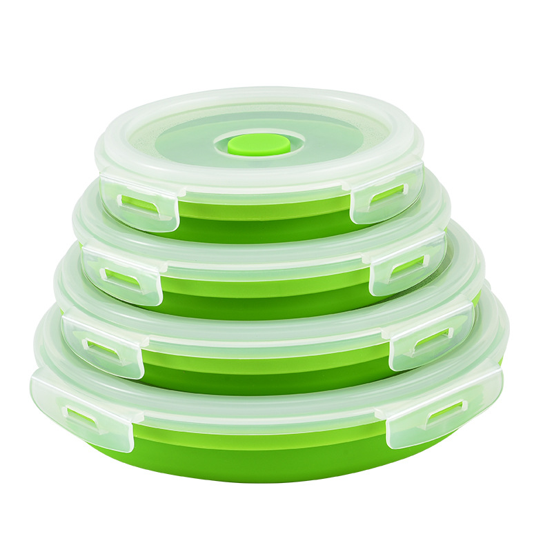 Silicone Lunch Box Household Fresh-keeping Box Children's Lunch Box Outdoor Portable Travel Bento Box Student Plate