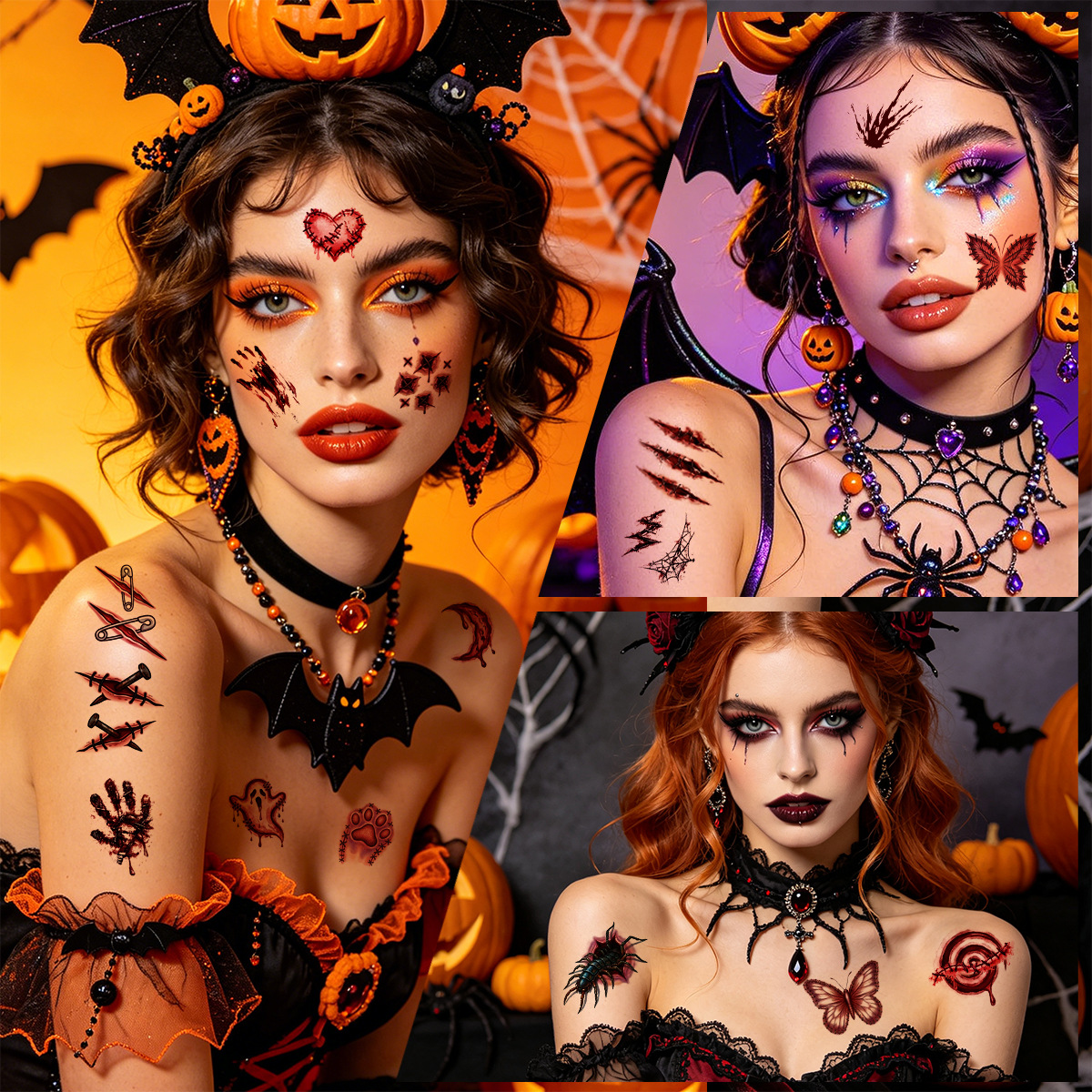 New Scar Knife Wound Tattoo Sticker Halloween Party Waterproof Tattoo Sticker Custom Blood Scar Makeup Sticker