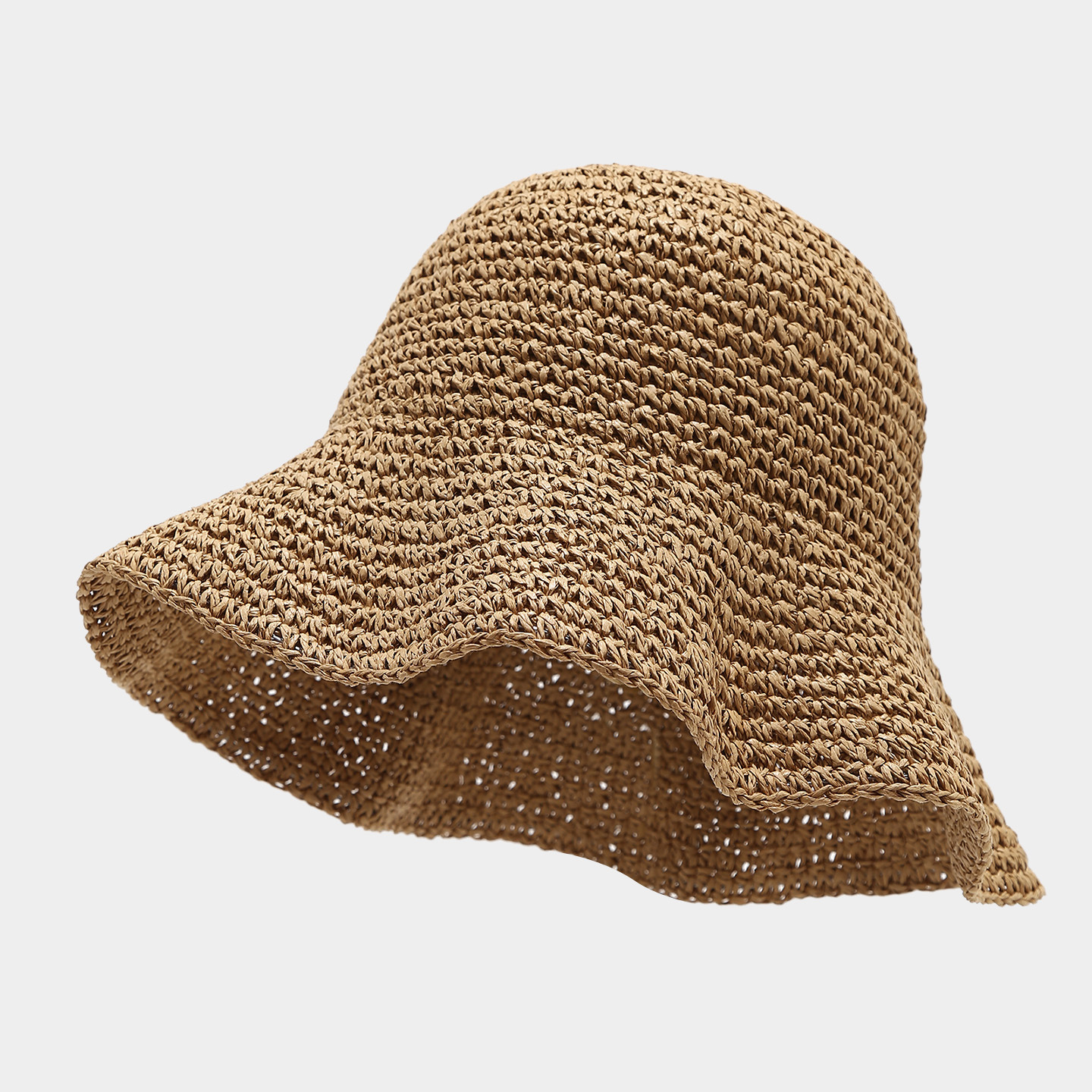 Crochet Straw Hat, Summer Hollow Sun Hat, Breathable and Non-Stuffy, Vacation Style Wide Brim Woven Straw Hat for Women, Beach Hat