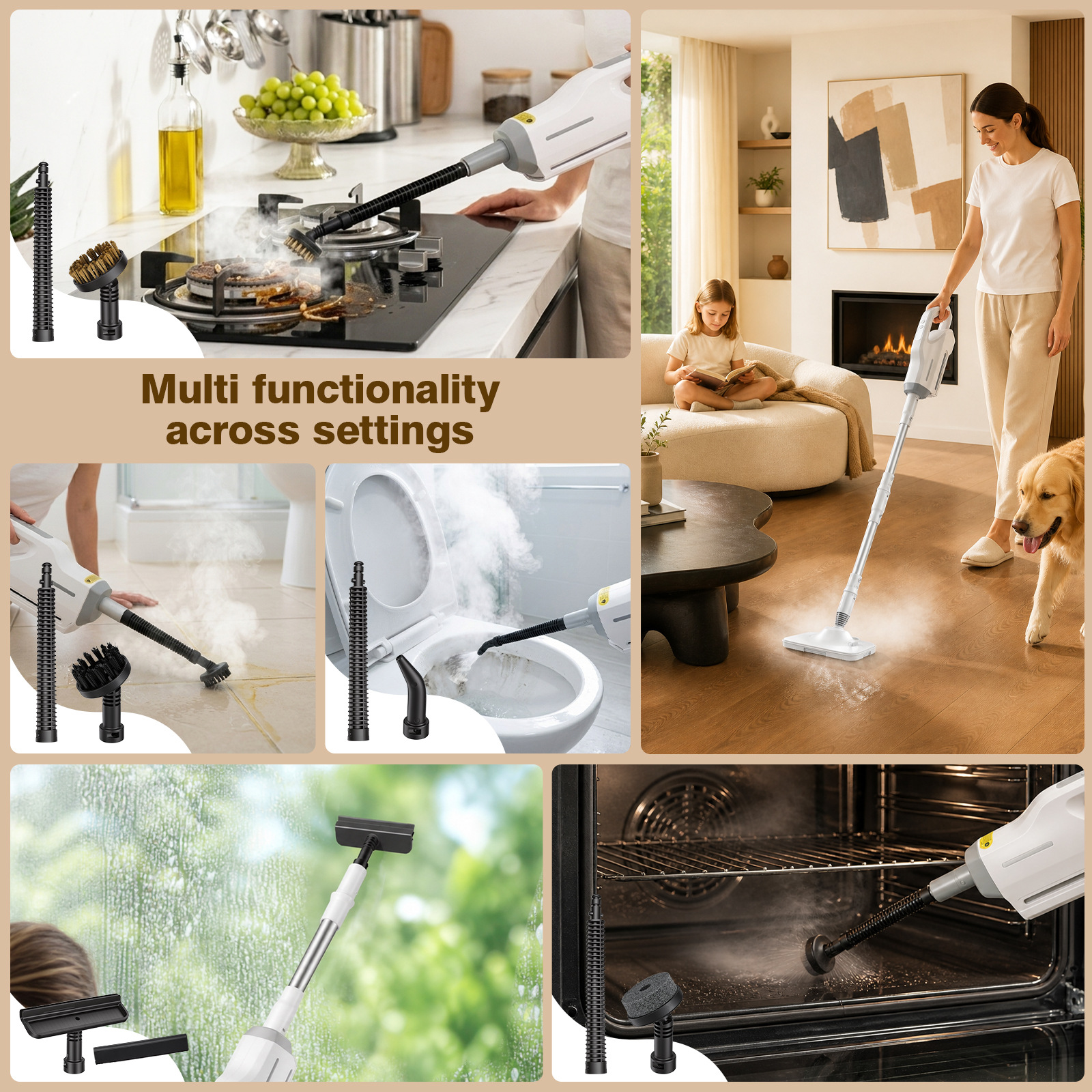 Amazon Steam Mop Handheld Floor Mop Multifunctional High-Temperature Steam Cleaning Machine