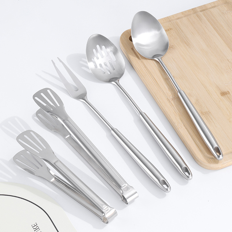 Stainless steel spatula, cookware, kitchen tools, household hanging hole soup spoon, slotted spoon, frying spatula, stir-fry spatula set