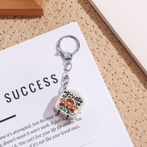 Cute Cartoon Mini Nail Clipper Portable Foldable One-Press Open Keychain