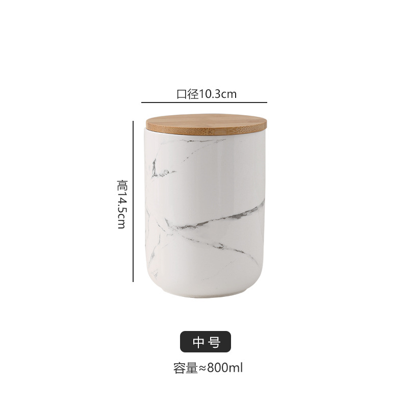 Nordic ceramic airtight jar kitchen grain storage jar food storage jar candy jar coffee tea canister airtight box