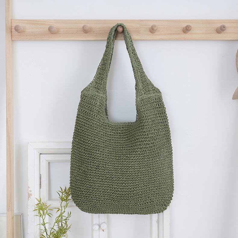 Summer popular shoulder bag, straw woven bag, daily commuting woven bag, vacation shoulder bag