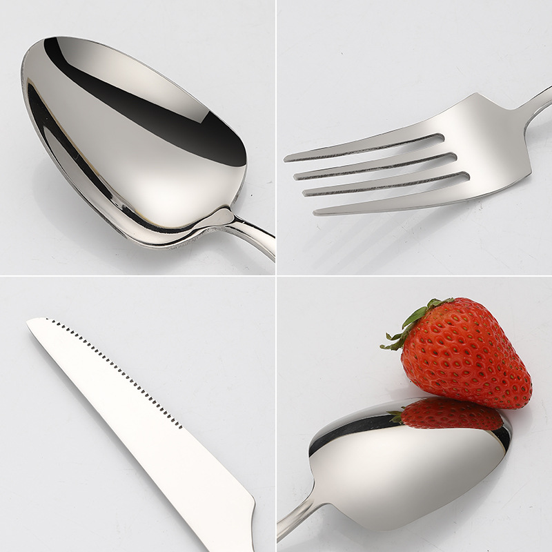 Small waist set stainless steel 24-piece tableware set new European style knife fork spoon gift box set