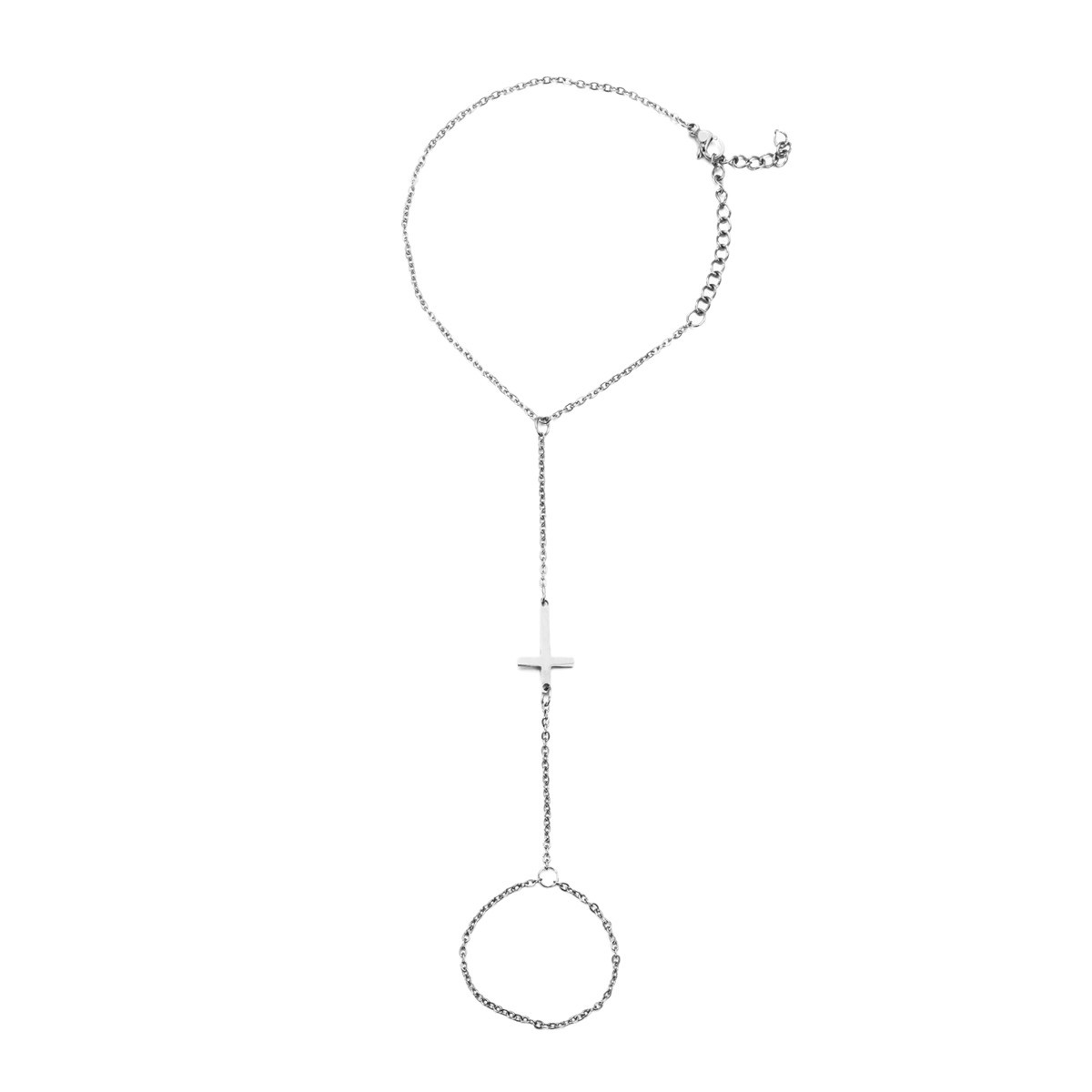Elegant style stainless steel bracelet with cross pendant, charming exquisite ring bracelet, treasure accessory