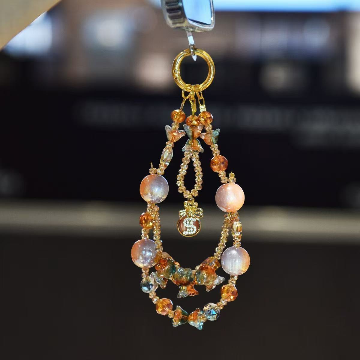 【Pink Star Chain】Summer Shell Bead Phone Chain Lanyard Keychain Bag Pendant