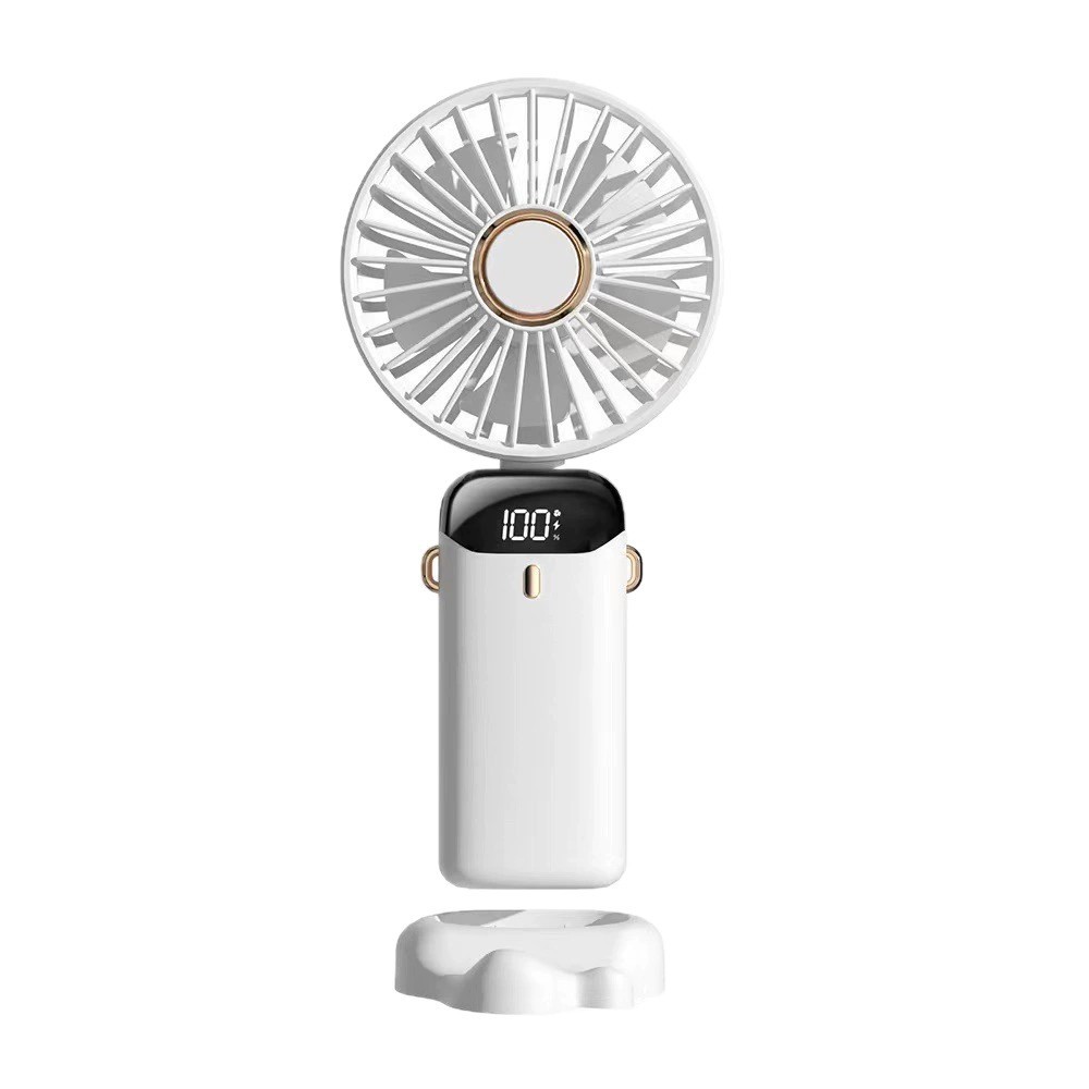 2026 handheld mini fan portable compact student dormitory USB silent office desktop neck hanging electric fan new