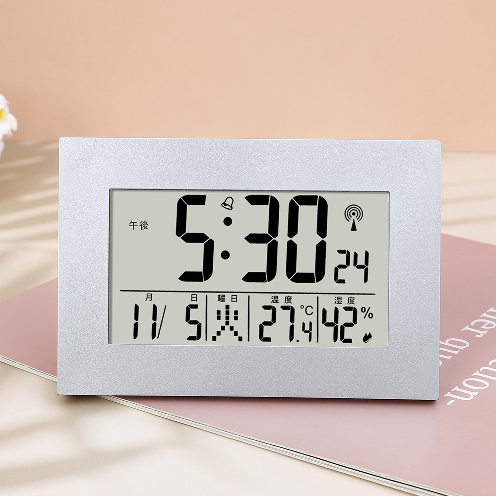 Automatic Time Setting Radio Controlled Clock LCD Multi-function Alarm Clock Indoor Temperature Humidity Electronic Clock Japanese German Radio Controlled Clock