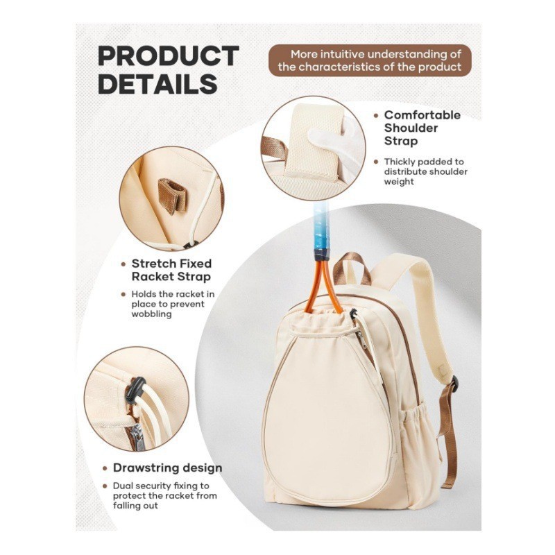 1688 Tennis Backpack Women's Tennis Pickleball Backpack Men's Waterproof Fitness Bag