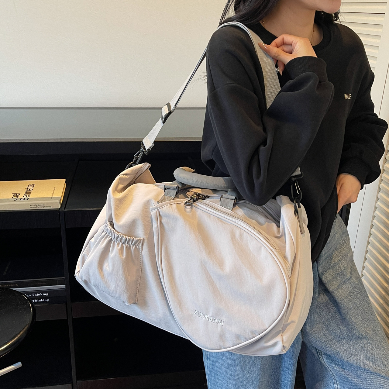 Badminton Racket Bag Large Capacity Women's Crossbody Bag Sportswear Tennis Bag Men's Handheld Sports Gym Bag