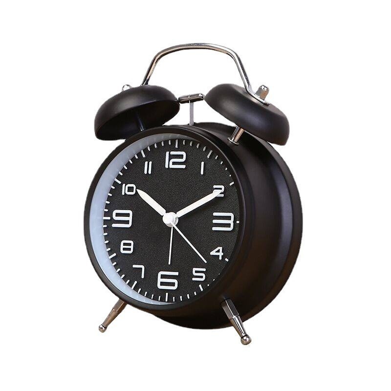 4-inch silent alarm clock metal bell clock ASiDA sweep second hand three-dimensional digital with luminous student clock