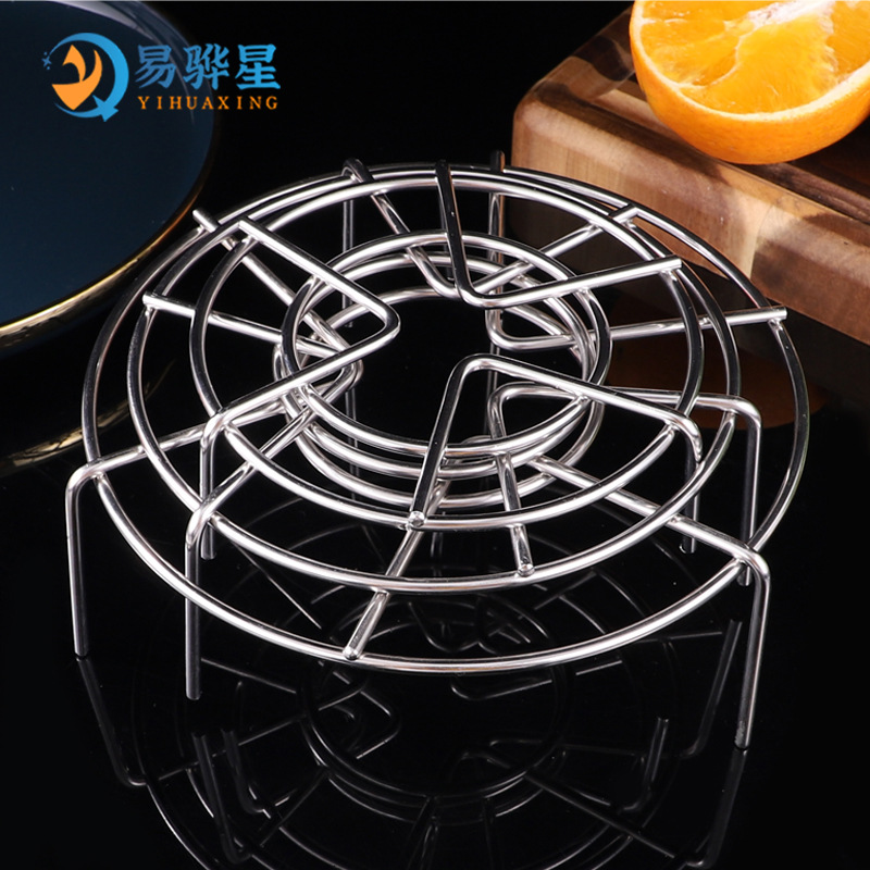 Stainless steel steaming rack multifunctional steamer rice cooker three-leg thickened steaming rack steaming grid household kitchen pot rack tool