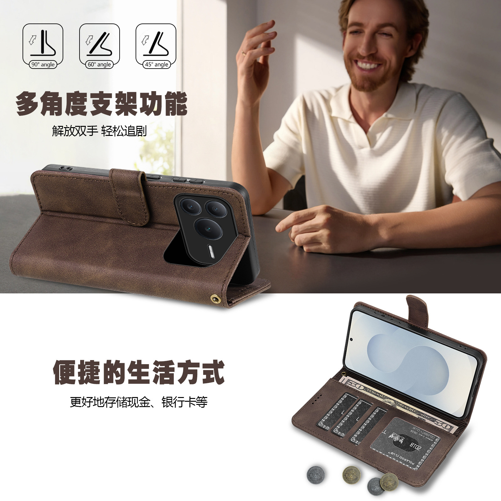 Applicable to Honor win phone case flip wallet Honor power anti-drop protective case with lanyard power2