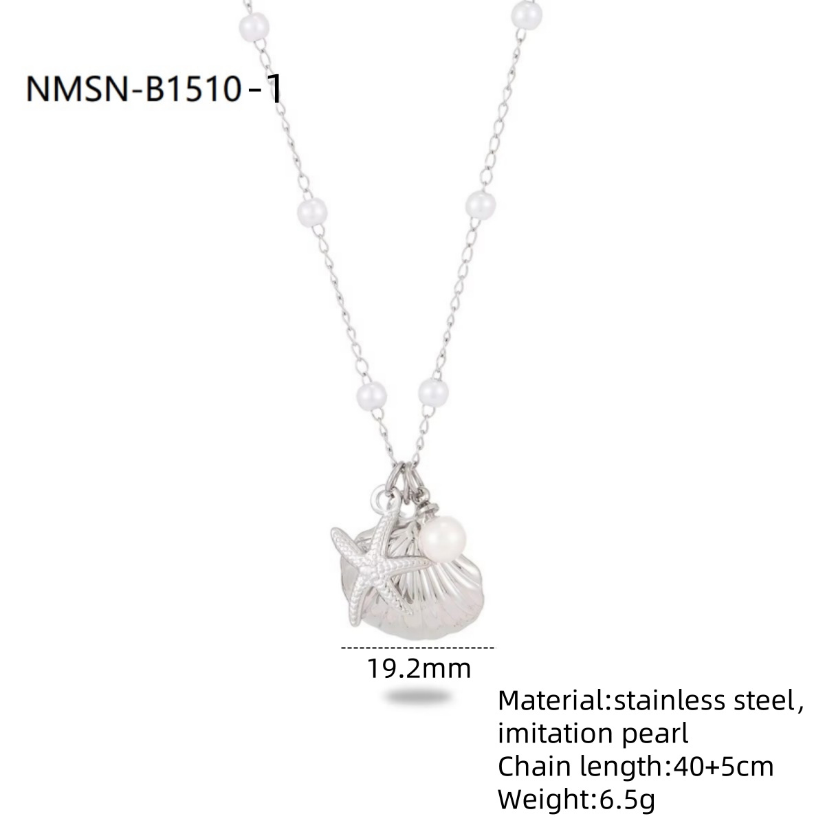 New Ocean Shell Pearl Titanium Steel Necklace Set for Women Stainless Steel Pendant