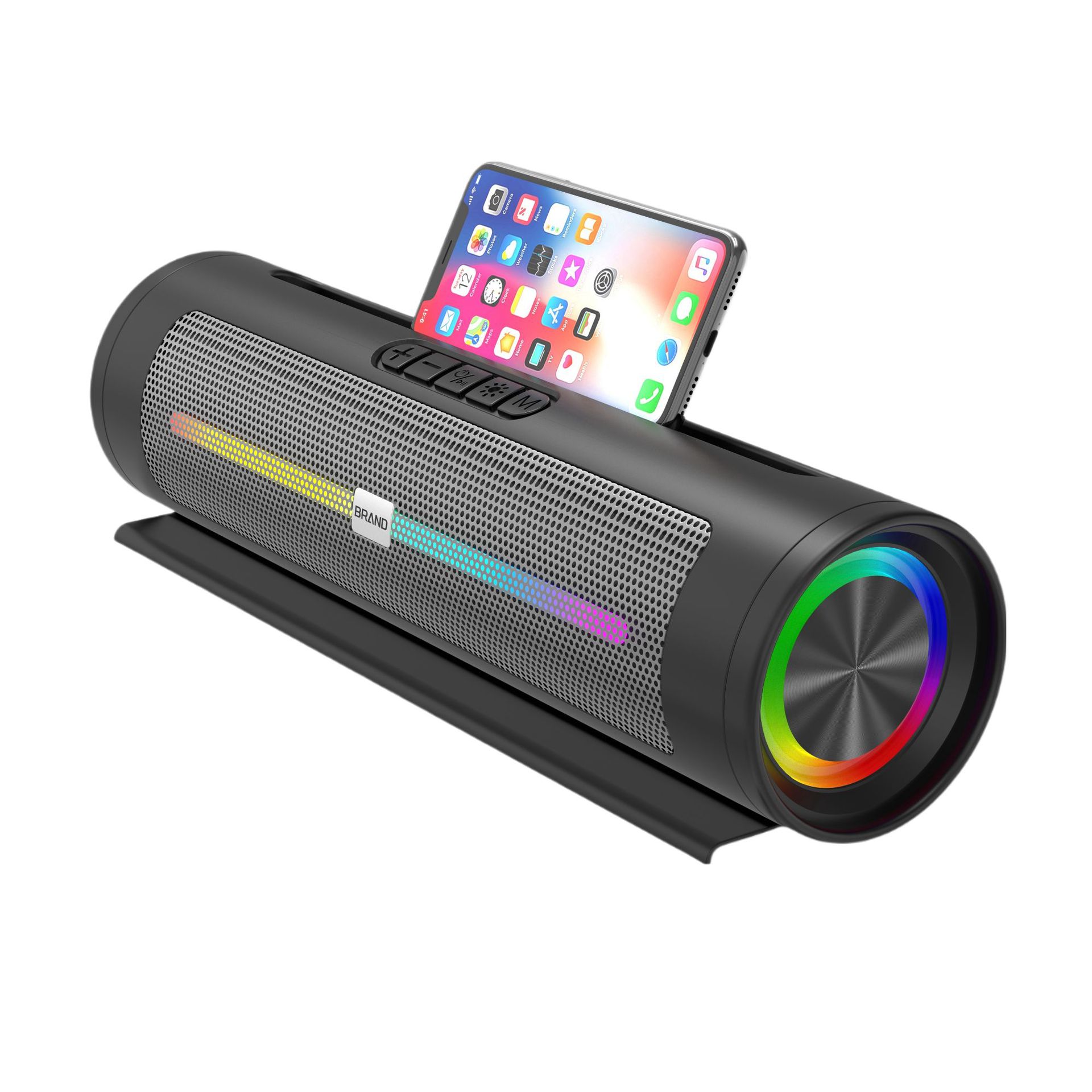 2024 new wireless Bluetooth speaker portable subwoofer with light outdoor heavy bass small speaker plug card speaker