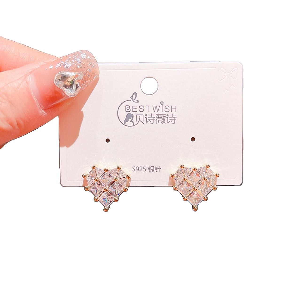 2025 exquisite gold-plated simple super flash zircon earrings, women's fairy butterfly flower ear accessories