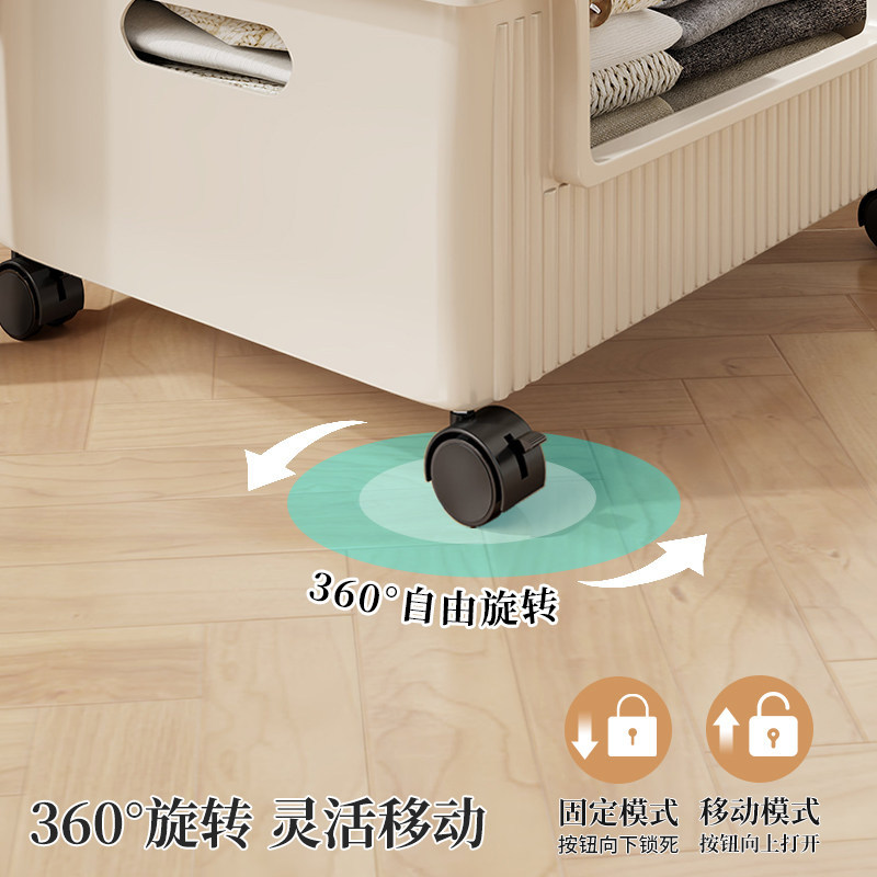 Under-bed Mobile Trolley, Seasonal Clothing Storage Rack, Multi-functional Wheeled Organizer Basket, Quilt Storage Plastic Box