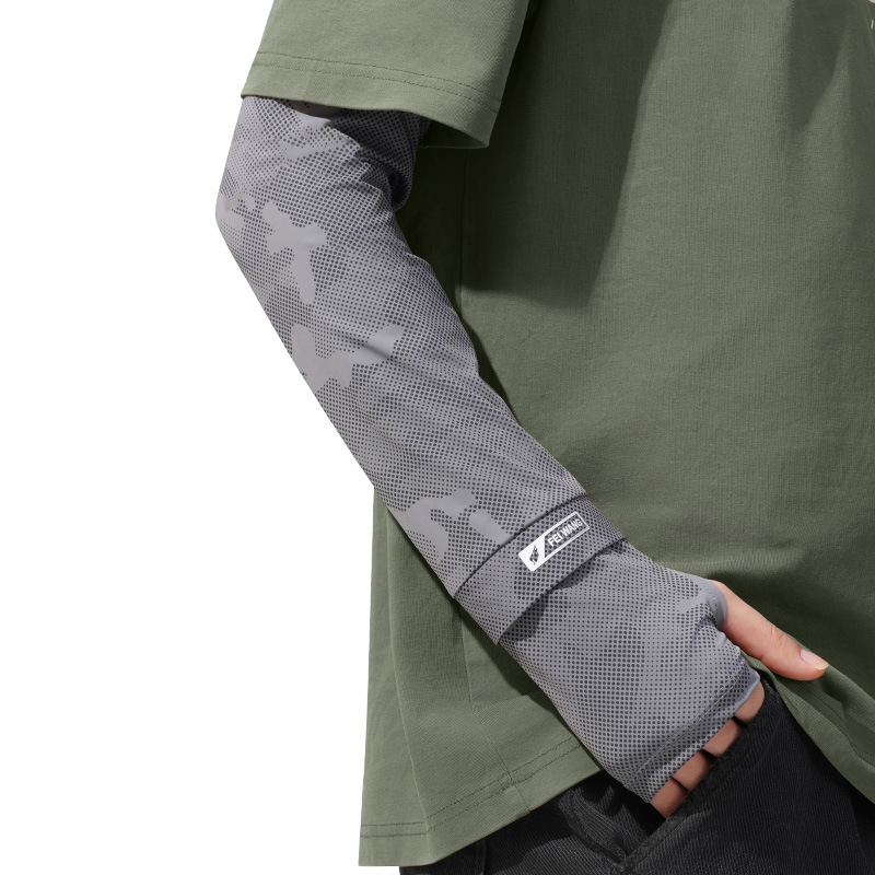 Men's Summer Ice Silk Arm Sleeves Extended Length and Width Loose Sun Protection Camouflage Arm Sleeves