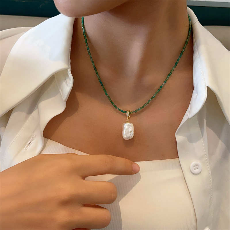 New Chinese Style Amethyst Freshwater Pearl Necklace Amethyst Li Fire Crystal Ball Pendant Choker Simple Necklace