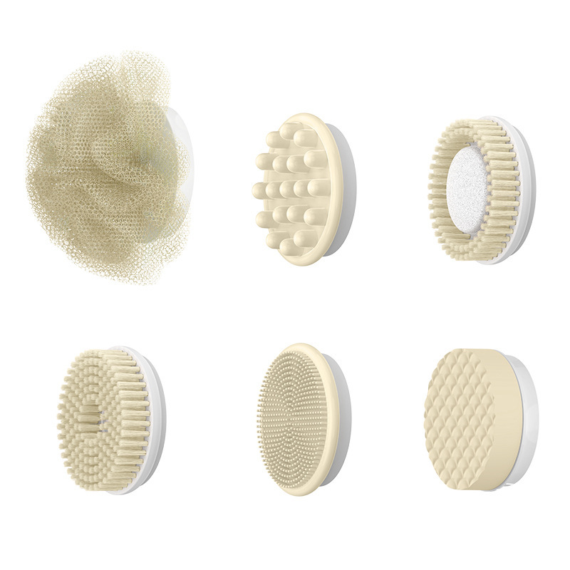 Waterproof Electric Bathing Brush Automatic Multifunctional Long Handle Back Scrubber Exfoliating Silicone Massage Brush