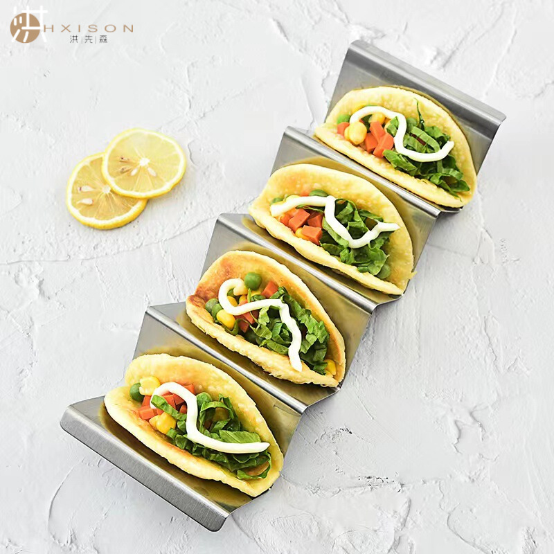 Mexican W-shaped stainless steel thin pancake rack, taco holder, chicken spring roll holder, taco holder