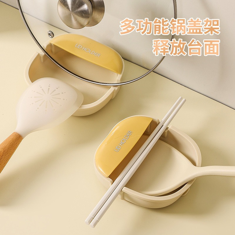 Patent Silicone Pot Lid Rack Storage Rack No Drilling Countertop Pot Lid Stand Soup Spoon Storage Rice Spoon Rack