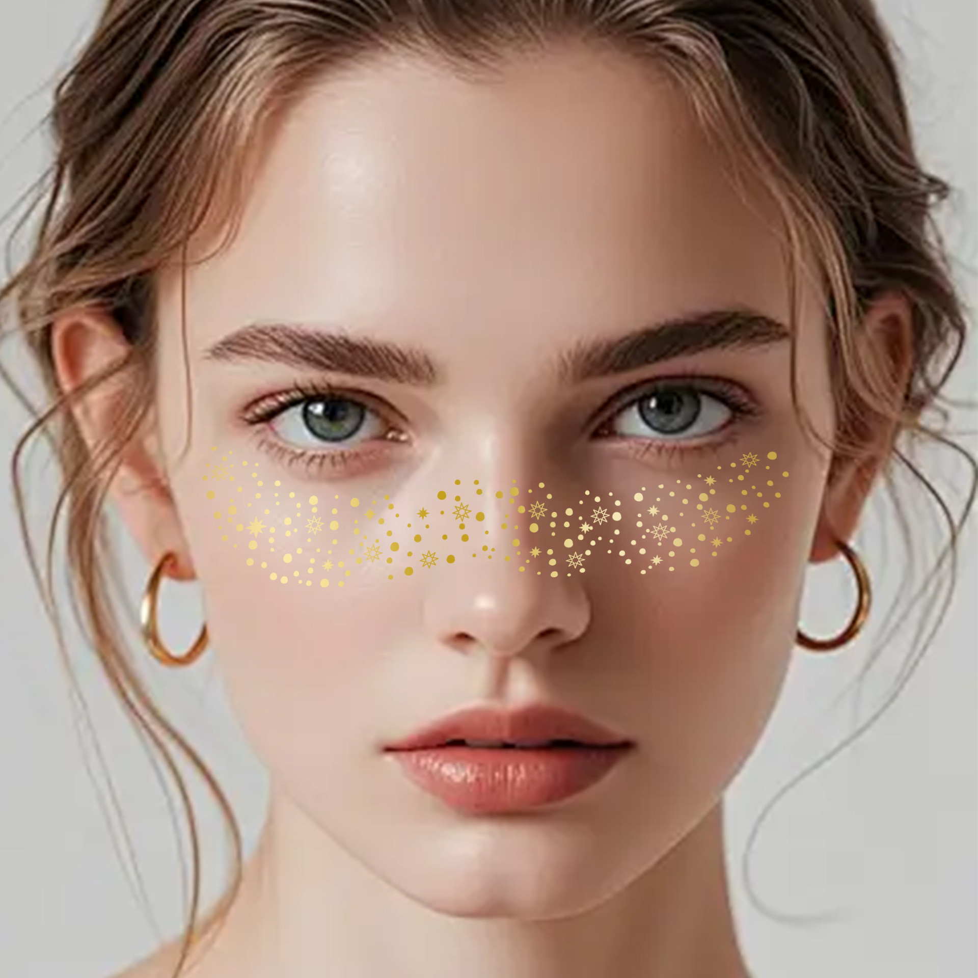 New Freckle Tattoo Sticker Gold Foil Silver Foil Party Flash Face Makeup Temporary Tattoo Sticker Paper
