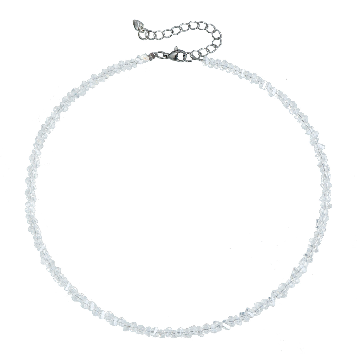Accessories Multi-faceted Glass Crystal Necklace for Women Simple Choker