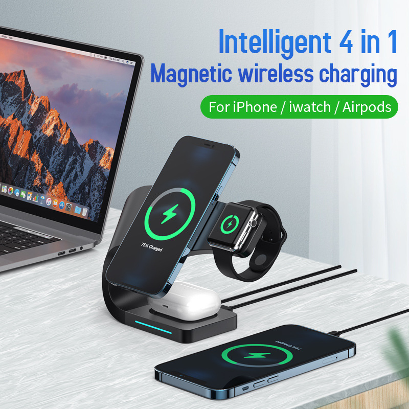 178 Magnetic Wireless Charger for iphone13/12 Phone Earphones Watch Charging Multi-Functional
