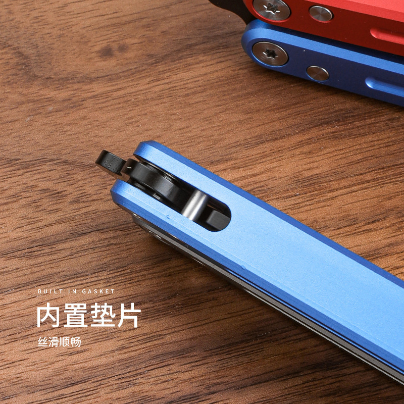 Butterfly Knife Unsharpened Aluminum Handle Stainless Steel Folding Knife Trainer Practice Tool Folding Practice Knife